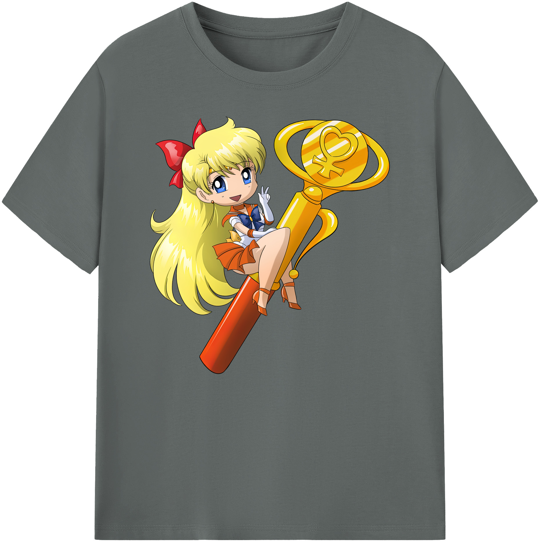 （画像用） 美少女戦士セーラームーン 愛野 美奈子 あいの みなこ Sailor Moon Aino Minako 綿100％ メンズ半袖Tシャツ｜肌触りやわらか＆通気性